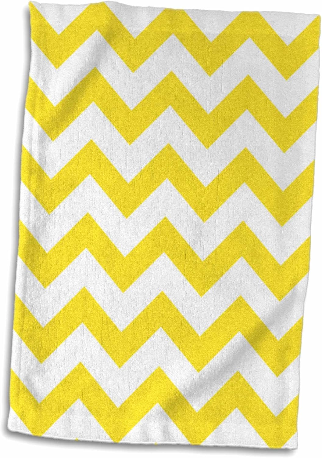 3d rose 黄色和白色 v 形图案毛巾,38.1 cm x 55.88 cm,多色